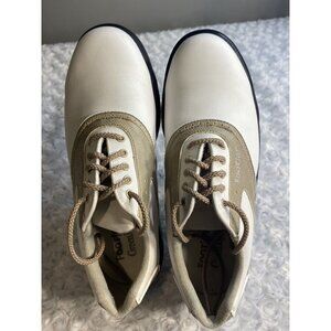 FootJoy GreenJoys Women's Golf Shoes with Soft Spikes White & Tan 48401 Size 7 M